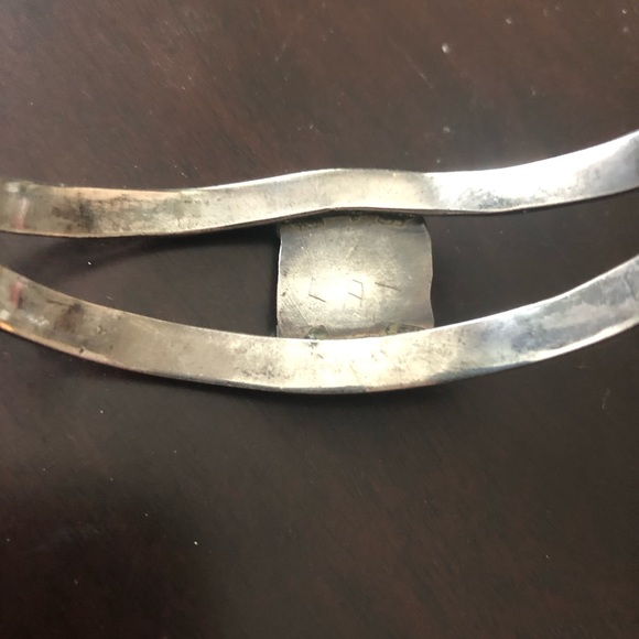 Silver and Turquoise Cuff Bracelet - Picture 8 of 9